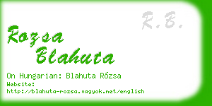 rozsa blahuta business card